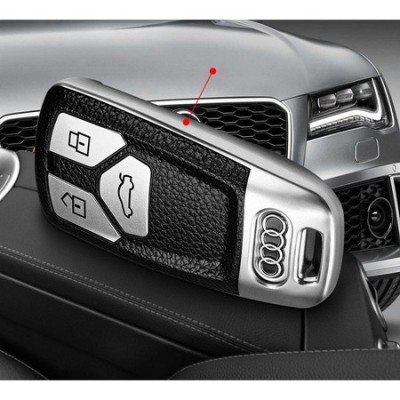 Husa Cheie Auto pentru Audi - Keyless Go, Tpu, Argintiu/negru foto