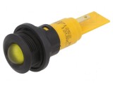 Lampă LED convex galbenă 12VDC 12VAC &Oslash;16mm IP67
