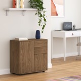 Comoda sideboard Paarl cu 2 usi si 2 sertare, finisaj nuc, 74x79x36 cm