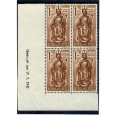 Rheinland-Pfalz 1947 - Mi15 bloc de 4 neuzat
