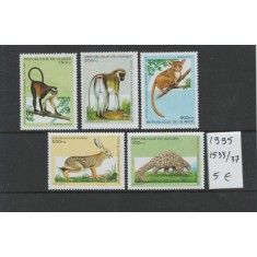 Guinee 1995 nestampilat - Mi 1533/37 - Mamifere, fauna