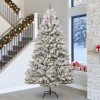 VidaXL Brad de Crăciun artificial Verde și alb 300 cm PVC și Metal 3395790