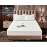 Cumpara ieftin Topper Saltea/Husa de pat matlasata si 2 fete de perne din catifea, cu elastic, model tip topper 180x200 - JO836