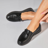 Pantofi dama casual Negri din Piele Ecologica Cecily, 36, Negru