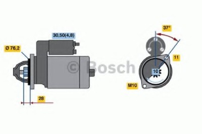 Starter AUDI A4 Cabriolet (8H7, B6, 8HE, B7) (2002 - 2009) BOSCH 0 986 022 450 foto