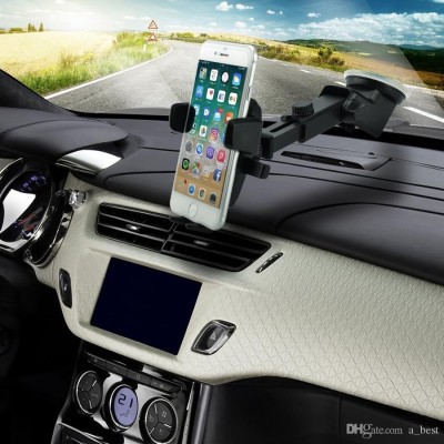 Suport auto pentru telefon, 2nd A1 Telescopic cu Ventuza Negru foto