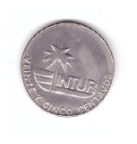 Moneda Cuba 25 centavos 1981 INTUR, stare foarte buna, curata, America Centrala si de Sud