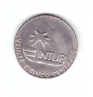 Moneda Cuba 25 centavos 1981 INTUR, stare foarte buna, curata foto