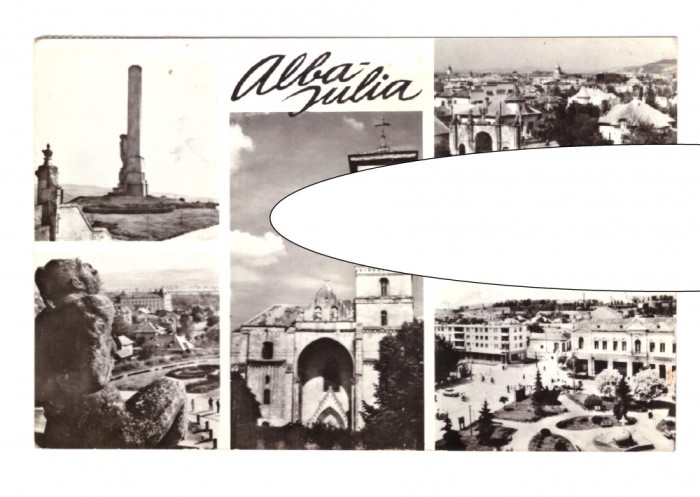 CP Alba Iulia - Mozaic, RSR, circulata 1967, stare buna