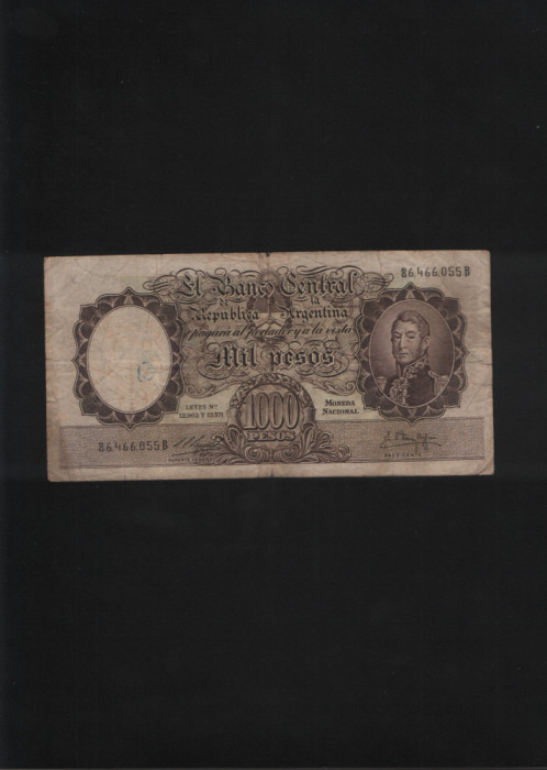 Rar! Argentina 1000 Pesos 1958(66) seria864666055