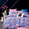 Lenjerie de pat matrimonial cu husa elastic pat si fata perna dreptunghiulara, Serengeti, bumbac mercerizat, multicolor