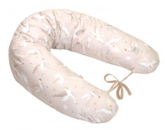 Perna pentru gravide si alaptare, husa detasabila din bumbac 100% si umplutura antialergica BabySoft , Gasca Bej, Amy