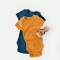 Set 2 body-uri bebe unisex din bumbac organic si modal - Bleumarin/Sofran, BabyCosy (Marime: 0-3 Luni)