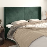 vidaXL Tăblie pat cu aripioare verde &icirc;nchis 183x16x118/128 cm catifea