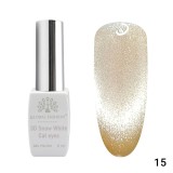Oja semipermanenta, Snow White, 3D Cat Eye, Global Fashion 8ml, 15