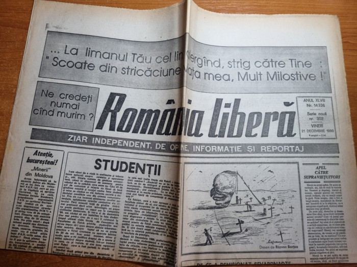 romania libera 21 decembrie 1990- 1 an de la revolutie