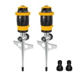 Cumpara ieftin Aspersor de gradina cu angrenaj, Restmo, set 2 buc, baza metalica, 5 modele stropire, raza 15m, 181m&sup2;, galben