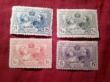 Serie mica Spania 1907 - Expozitia Ind. Madrid , 4 valori sarniera , (val. 10c fara guma)