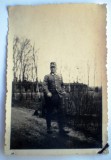 P090 FOTOGRAFIE RAZBOI WWII OFITER TRUPE RAD REICHSARBEITSDIENST 9/6cm