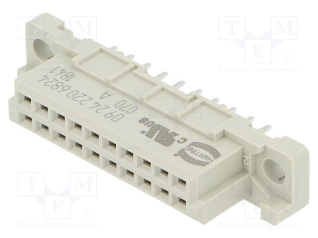 Conector HARTING DIN 41612 soclu mamă 20 pini drept THT 2A
