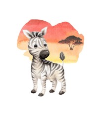 Sticker decorativ Zebra, Multicolor, 63 cm, 3877ST foto