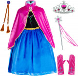 Costume Pncess pentru fetițe Petrecere de aniversare Fancy Dress Up cu accesorii, Oem