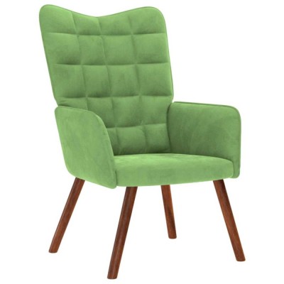 vidaXL Scaun de relaxare, verde deschis, catifea 4016813 foto
