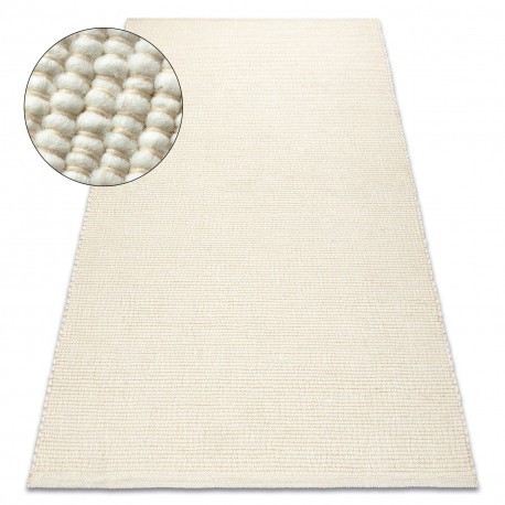 Covor bej NEPAL 2100 naturala, crema - din lana, fata-verso, 60x100 cm