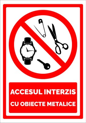 Indicator pentru accesul interzis cu obiecte metalice foto