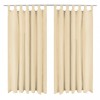 VidaXL Draperii micro-satin cu bride, 2 buc, 140 x 245 cm, bej 132218