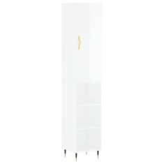 Dulap inalt, alb extralucios, 34,5x34x180 cm, lemn prelucrat