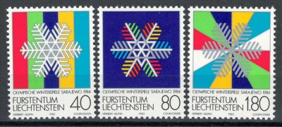 Liechtenstein 1983 834/36 MNH nestampilat - JO de Iarna, Sarajevo foto