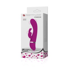 Vibrator rabbit din silicon fin, cu 30 de functii VIBRATOR PRETTY LOVE - FREDA