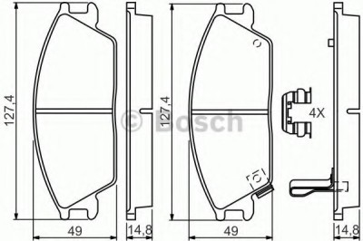 Set placute frana,frana disc HYUNDAI GETZ (TB) (2002 - 2010) BOSCH 0 986 494 620 foto