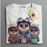 Tricou casual din bumbac 100% de barbati marimea XXL Owl City Bufnite