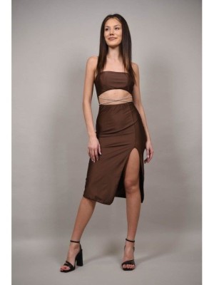 ROCHIE MIDI DE OCAZIE FARA BRETELE DIVINO XS-S Maro foto