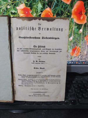 Die politische Berwaltung im Grossfurstenthum Siebenburgen vol. 1 Sibiu 1856 193 foto