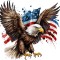 Sticker decorativ, Vultur American, Multicolor, 62 cm, 1270STK