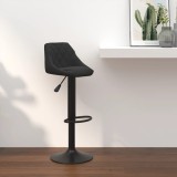 vidaXL Scaun de bar, negru, catifea