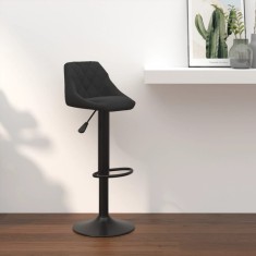 vidaXL Scaun de bar, negru, catifea foto