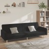 Canapea extensibilă cu 2 locuri, negru, material textil