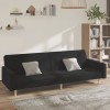 VidaXL Canapea extensibilă cu 2 locuri, negru, material textil