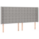 Cumpara ieftin Tablie de pat cu aripioare gri deschis 163x16x118/128 cm textil