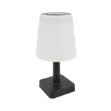 Veioza solara LED Hoff, 0.06W, lumina calda, alb + negru, moderna