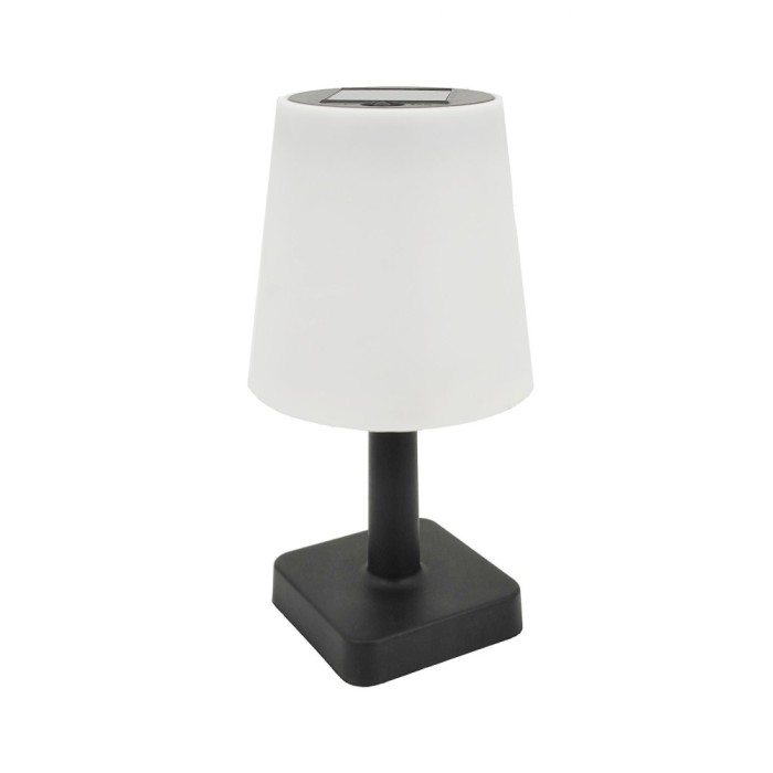 Veioza solara LED Hoff, 0.06W, lumina calda, alb + negru, moderna