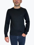 Cumpara ieftin Pulover barbati cu logo si guler rotund negru, 3XL