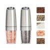 Set de 2 Rasnite electrice de Sare si Piper, Cyrax, cu Camere Depozitare Transparente, Macinare, Functionare pe Baterii, cu Lumina, ABS, 20x6.5 cm, Ar