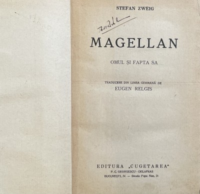 MAGELLAN , OMUL SI FAPTA SA de STEFAN ZWEIG foto