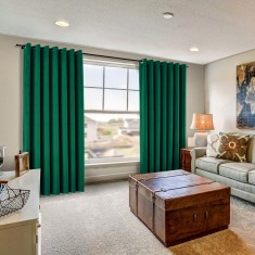 Draperie din catifea cu inele argintii, Madison, 150x230 cm, densitate 700 g/ml, Sacramento Green, 1 buc