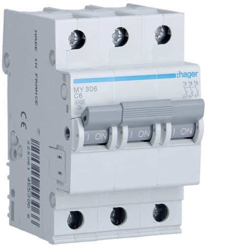 Siguranta automata 4A 3P Curba C 4,5ka Hager MY304